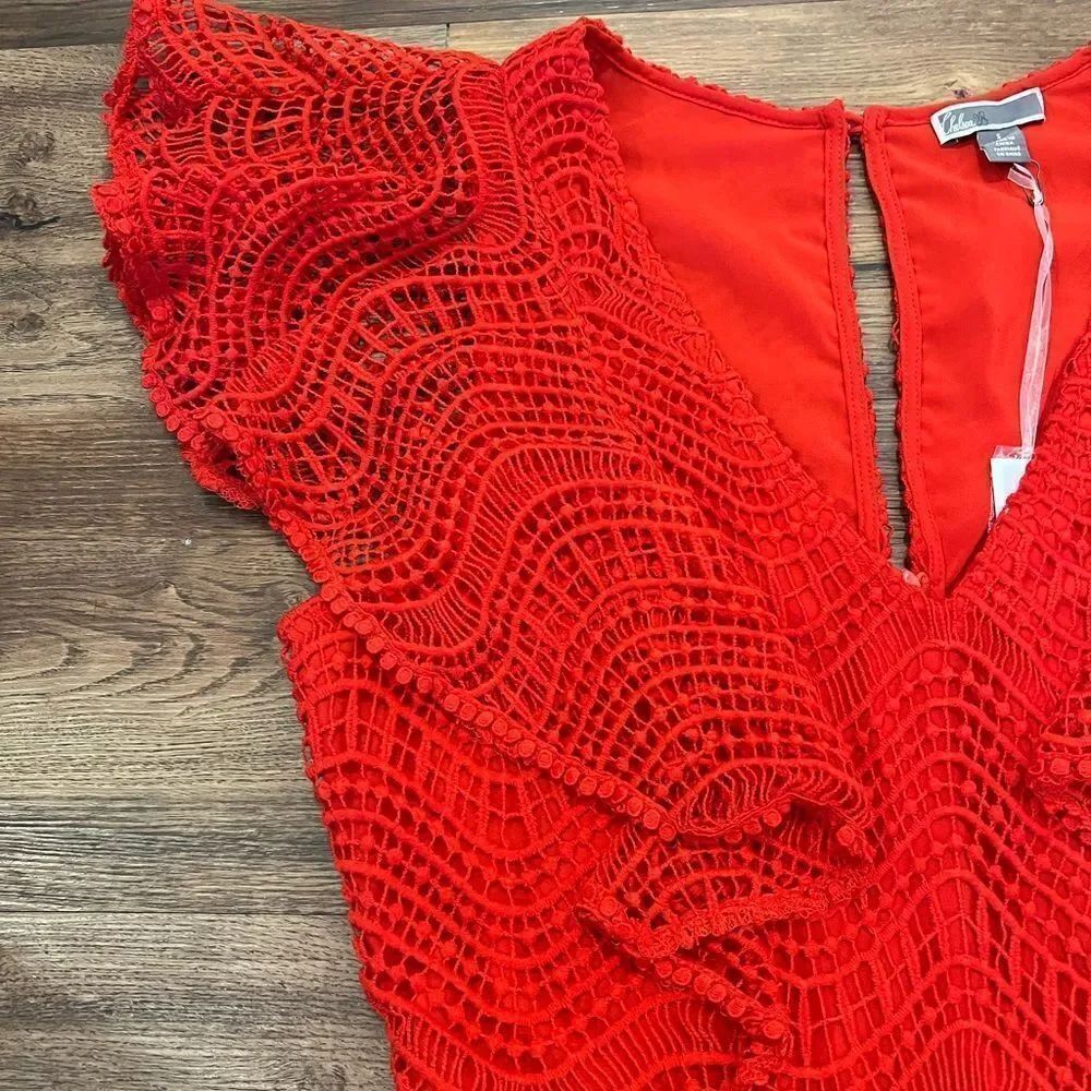 Chelsea28 Red Ruffle Mini Dress - Picture 7 of 12